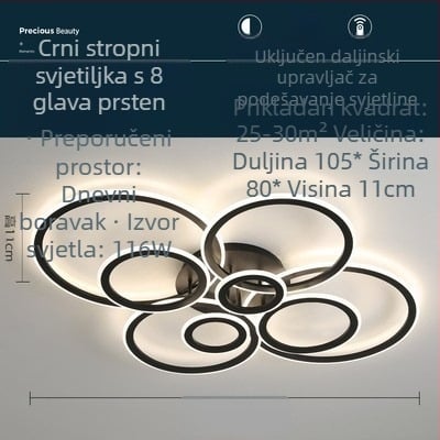 Lampa za dnevni boravak, lampa za glavnu spavaću sobu, jednostavna moderna LED stropna lampa, kreativna rasvjeta, personalizirana lampa za paket soba