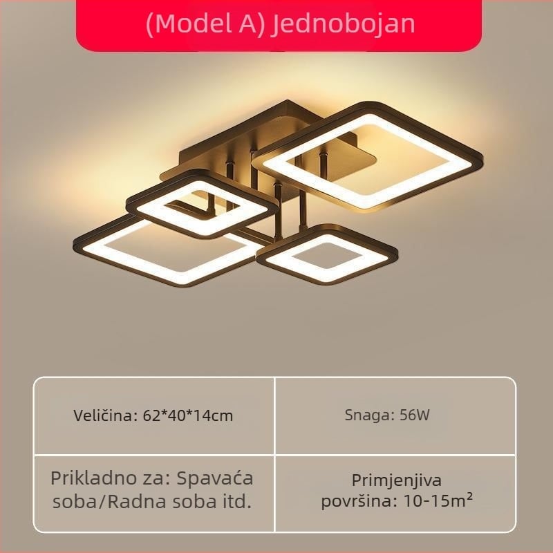 Lampa za dnevni boravak, lampa za glavnu spavaću sobu, jednostavna moderna LED stropna lampa, kreativna rasvjeta, personalizirana lampa za paket soba