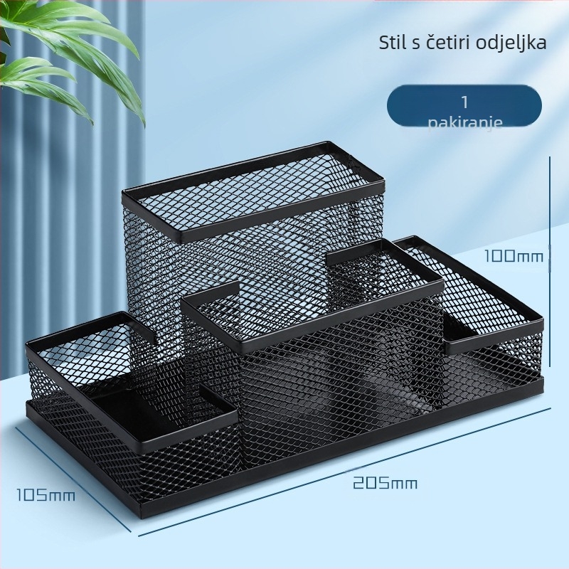 Višenamjenski metalni držač za olovke s velikim kapacitetom za držanje olovki, držač za olovke za studentske potrebe, držač za olovke, pohrana kreativnog uredskog pribora