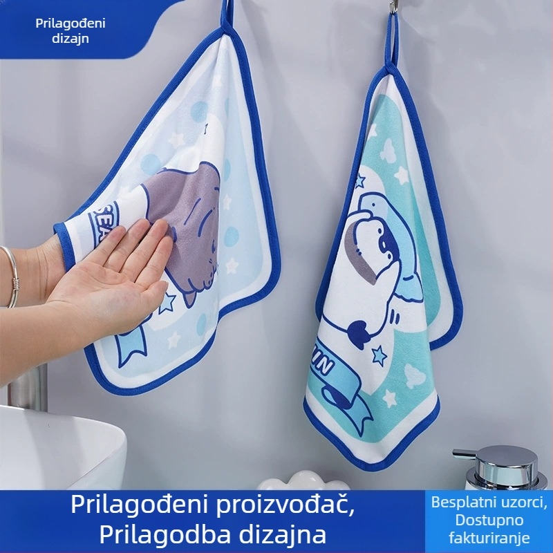 Božićni ručnik može se objesiti, debeli ručnik od koraljnog flisa, kuhinjski upijajući, brzosušeći ručnik od crtanog filma, novi