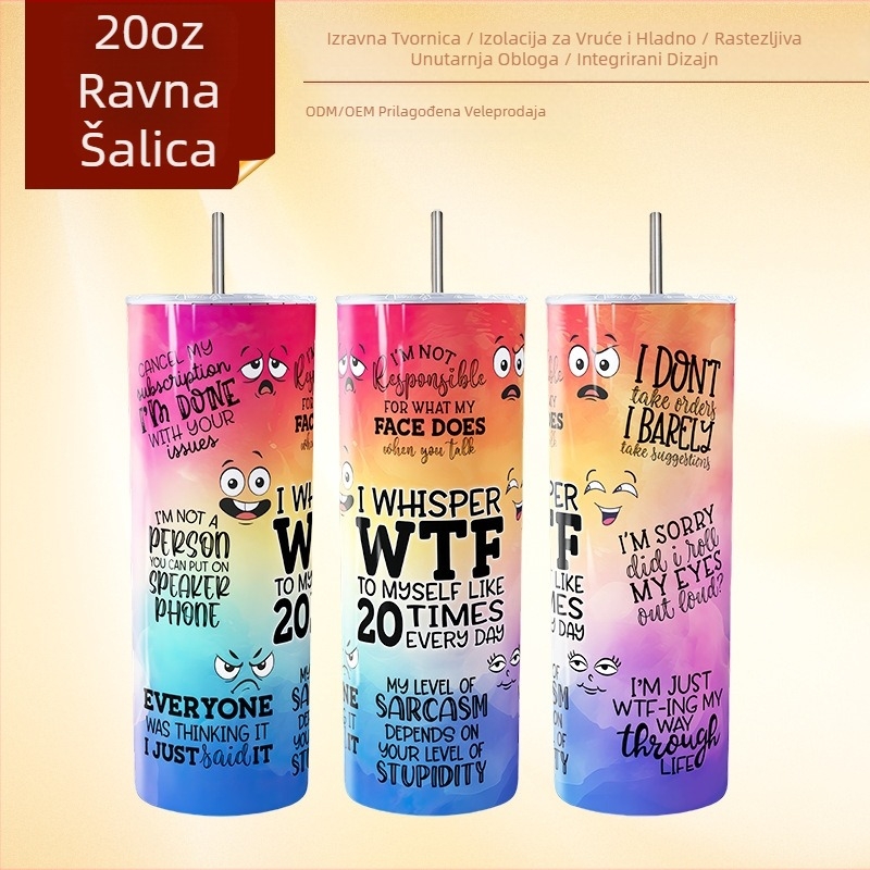 Eksplozije u vanjskoj trgovini 20OZ personalizirana termos šalica za auto šalica od nehrđajućeg čelika 304 ravna šalica 3D printanje 5D printanje