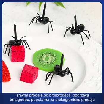 Prekogranično vruće prodavano dječje crtano odijelo s mravima i voćem, vilica za bento, dječji znak s životinjskim ukrasom za grickalice, umetak za voće