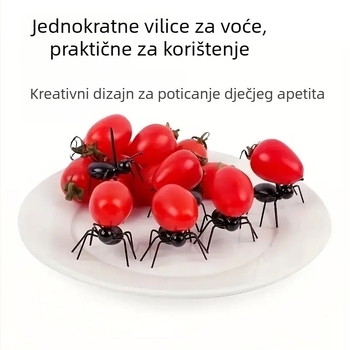 Prekogranično vruće prodavano dječje crtano odijelo s mravima i voćem, vilica za bento, dječji znak s životinjskim ukrasom za grickalice, umetak za voće