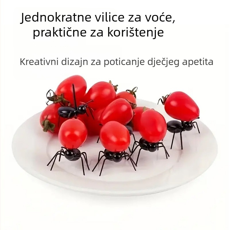 Prekogranično vruće prodavano dječje crtano odijelo s mravima i voćem, vilica za bento, dječji znak s životinjskim ukrasom za grickalice, umetak za voće