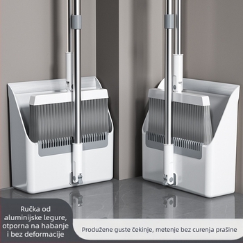 Metla i lopata za smeće, kombinirana kućanska metla, neljepljiva kosa, sklopiva metla, velika lopata za smeće od aluminijske legure