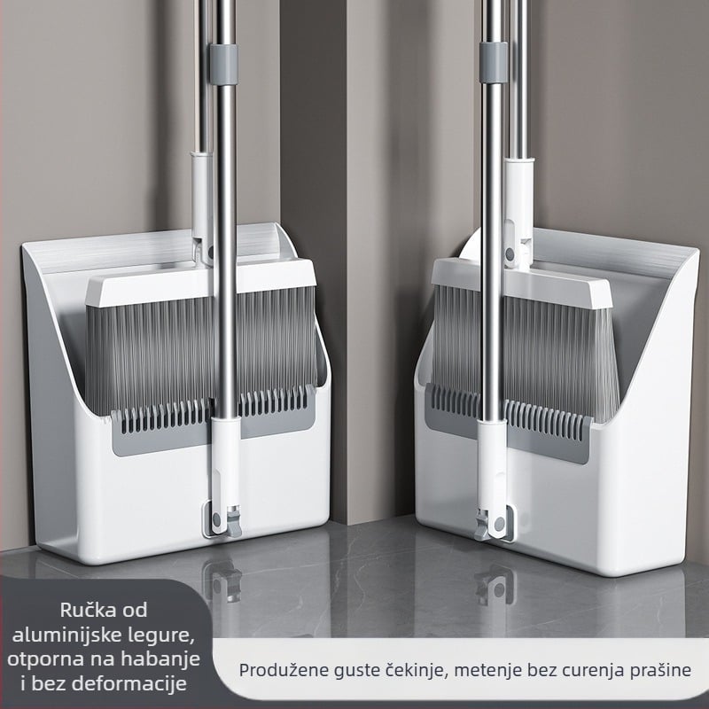 Metla i lopata za smeće, kombinirana kućanska metla, neljepljiva kosa, sklopiva metla, velika lopata za smeće od aluminijske legure