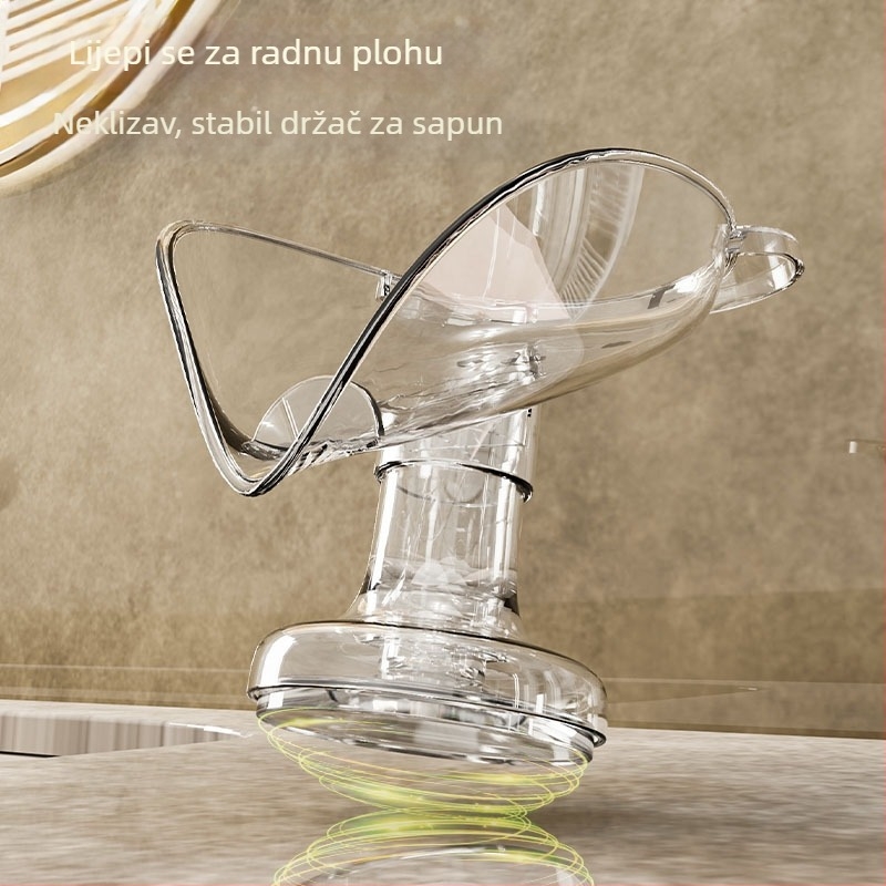 Kutija za sapun s odvodom za radnu površinu, bez bušenja, kućna svjetiljka, luksuzna vakuumska čaša, kutija za sapun u kupaonici, stalak za sapun u kupaonici