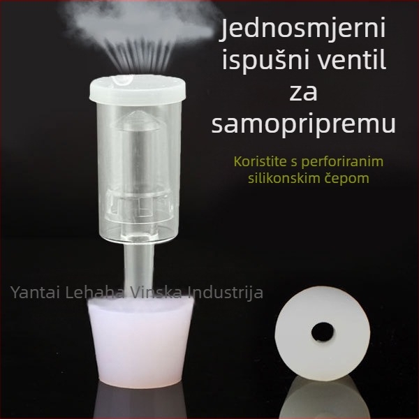 Silikonski čep za nepovratni ventil može zamijeniti čep od pluta, čep za boce vina, čep za spremnik za fermentaciju, sekundarna fermentacija