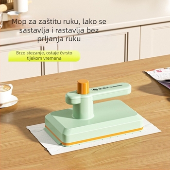 Kuhinjski stolni mali mop, prijenosni, mijenja krpe, suha i mokra, dvostruka upotreba, struganje, integrirani alat za čišćenje, snažna dekontaminacija