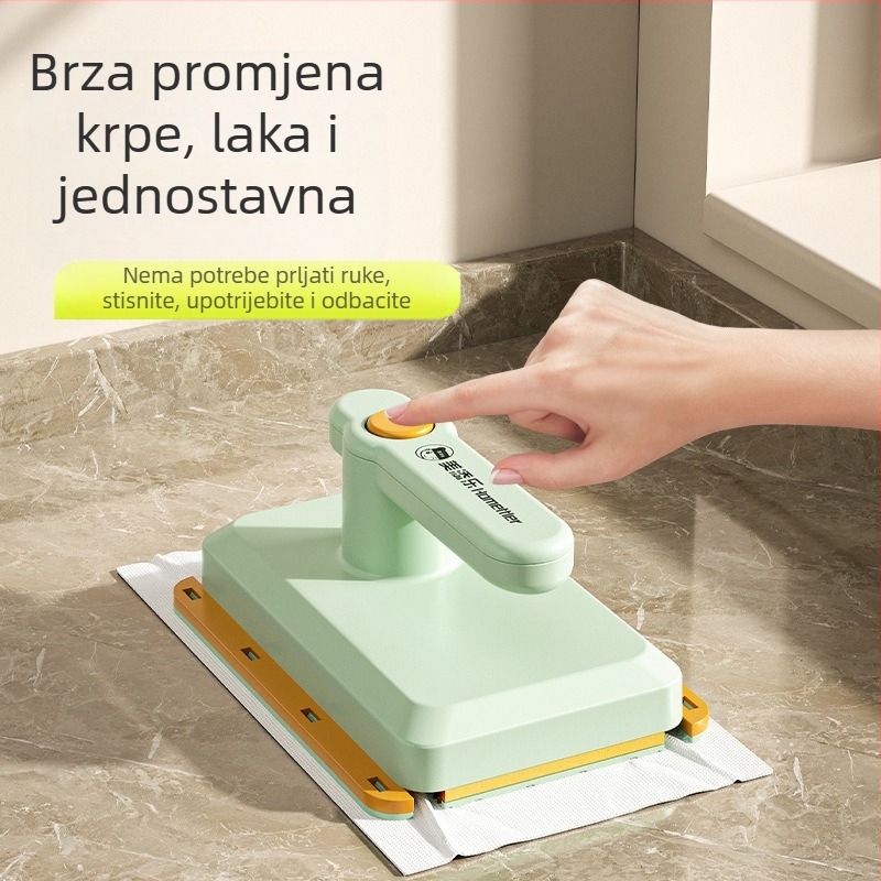 Kuhinjski stolni mali mop, prijenosni, mijenja krpe, suha i mokra, dvostruka upotreba, struganje, integrirani alat za čišćenje, snažna dekontaminacija