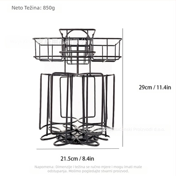 Jednostavni stalak za vrećice čaja s dva sloja za kućanstvo, stalak za pohranu kapsula kave Tassimo, rotirajući stalak za pohranu s dva sloja