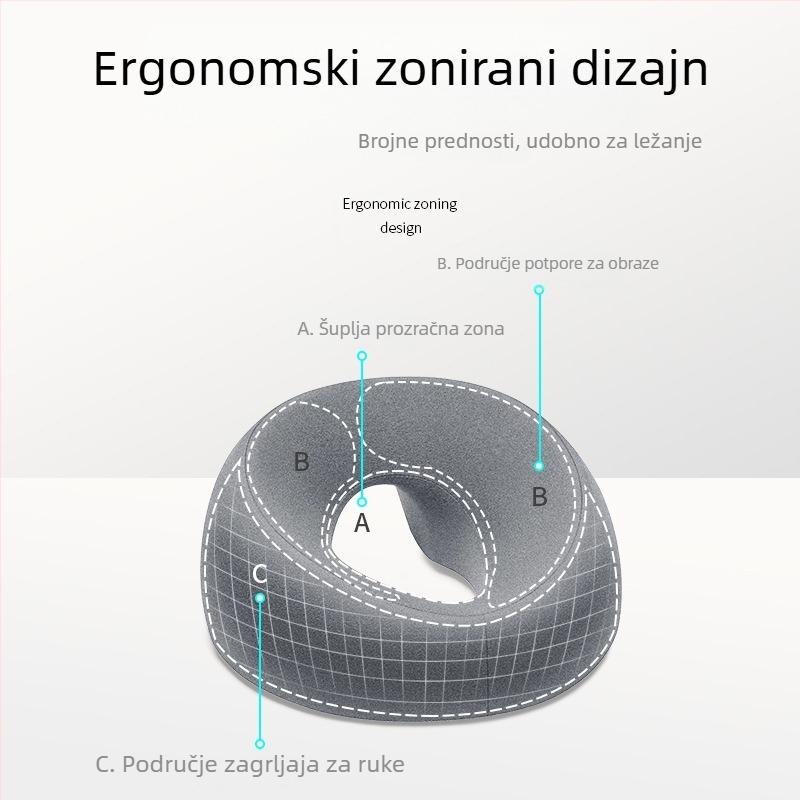 Prekogranični jastuk za kozmetički salon Amazon, kozmetički krevet, poseban jastuk, masažni krevet, prostirka za lice s rupom, memorijska pjena