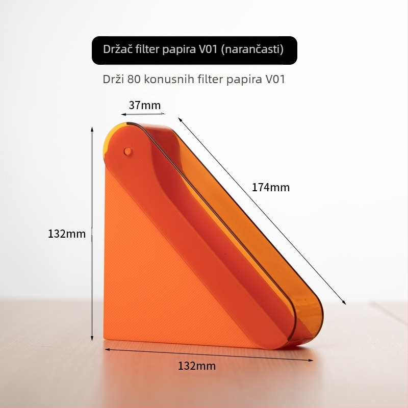 Besplatna dostava Akrilna kutija za filter papir za kavu, otporna na prašinu, ručno oprana, kutija za pohranu, viseći držač filter papira za uši v60, univerzalni u obliku lepeze