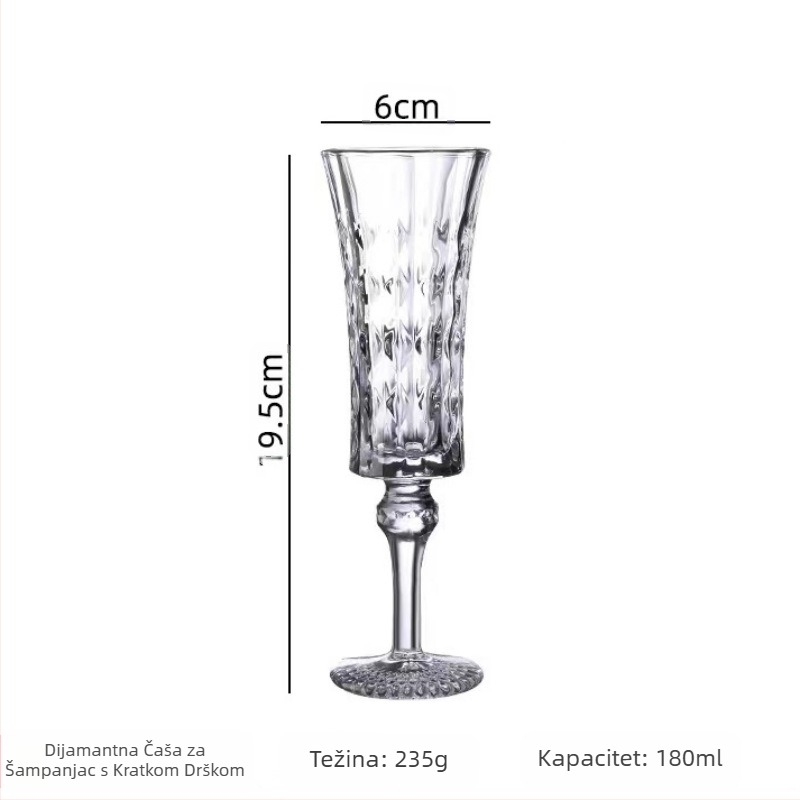 Reljefna čaša za vino, vintage čaša za vino, visokokvalitetna čaša bez olova, čaša za šampanjac, dijamantna čaša za vino, rezbarena čaša za vino