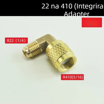 Sigurnosni ventil za punjenje fluorom klima uređaja, metrički inčni adapter, ventil za punjenje rashladnog sredstva, mesingano koljeno rashladnog sredstva R410 R22