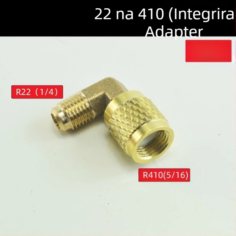 Sigurnosni ventil za punjenje fluorom klima uređaja, metrički inčni adapter, ventil za punjenje rashladnog sredstva, mesingano koljeno rashladnog sredstva R410 R22