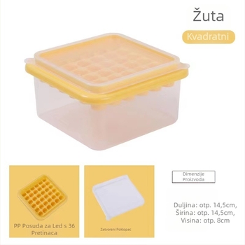 Kawashima House kalup za kocke leda, veliki kapacitet, silikonski kalup za kocke leda, kućna kutija za led s poklopcem, hladnjak, smrznuti artefakt kocke leda