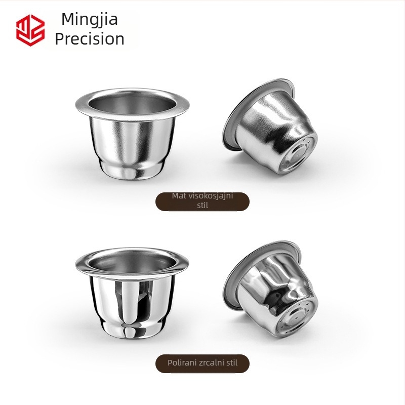 Prekogranično kompatibilna Xiaomi Nespresso šalica za kavu s kapsulama od nehrđajućeg čelika s poklopcem od aluminijske folije za višekratnu upotrebu