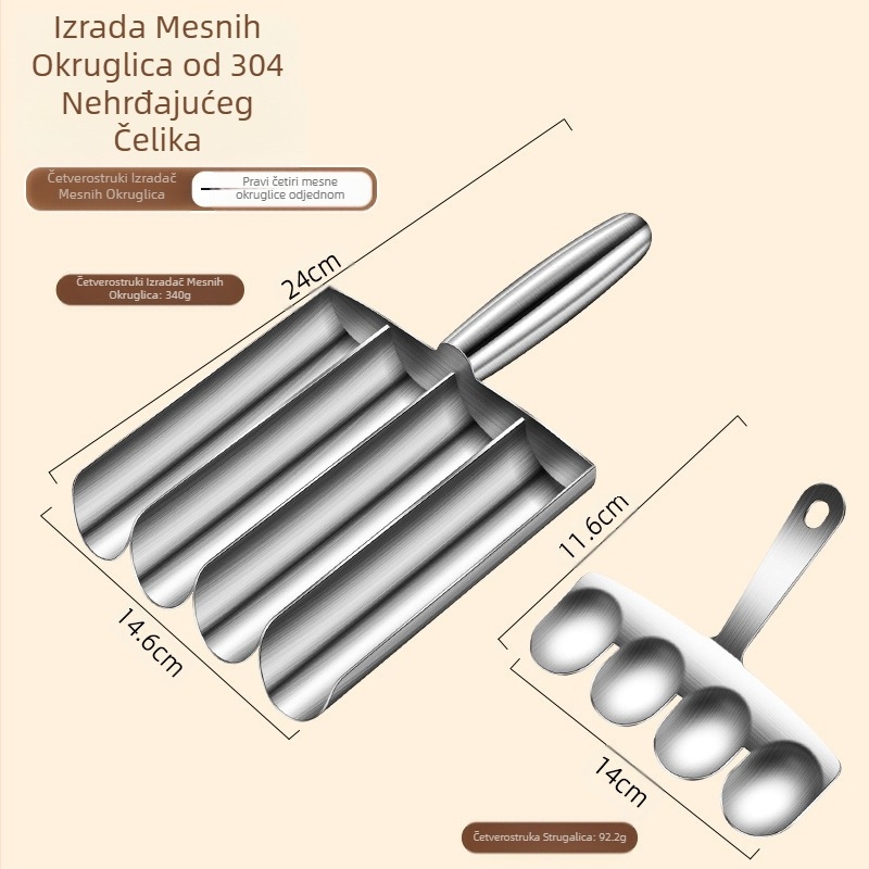 Tvornica kreativnih 304 nehrđajućeg čelika za riblje okruglice, Hot Pot Shop Sanlian Kitchen Slip Shampies Slip Mold Meatballs Mold