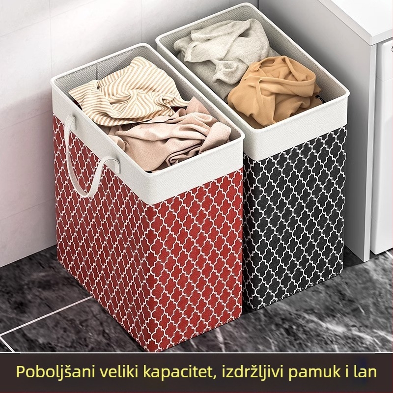 Košara za prljavo rublje Kućanska košara za pohranu kupaonice velikog kapaciteta, uzorak prijenosne tkanine, košara za prljavo rublje, vodootporna vrećica za pohranu