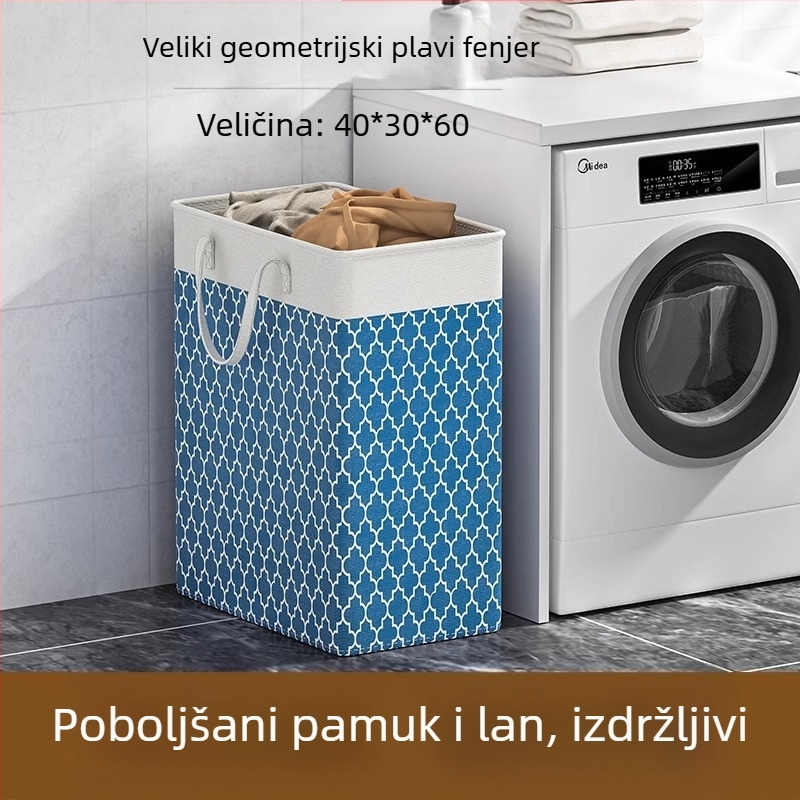 Košara za prljavo rublje Kućanska košara za pohranu kupaonice velikog kapaciteta, uzorak prijenosne tkanine, košara za prljavo rublje, vodootporna vrećica za pohranu