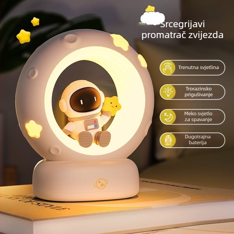 Poklon za događaj Astronaut za branje zvijezda i mjeseca Noćno svjetlo USB punjenje Panda pljesak svjetlo RGB atmosfersko svjetlo za spavanje