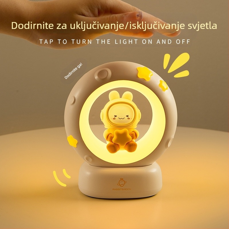 Poklon za događaj Astronaut za branje zvijezda i mjeseca Noćno svjetlo USB punjenje Panda pljesak svjetlo RGB atmosfersko svjetlo za spavanje