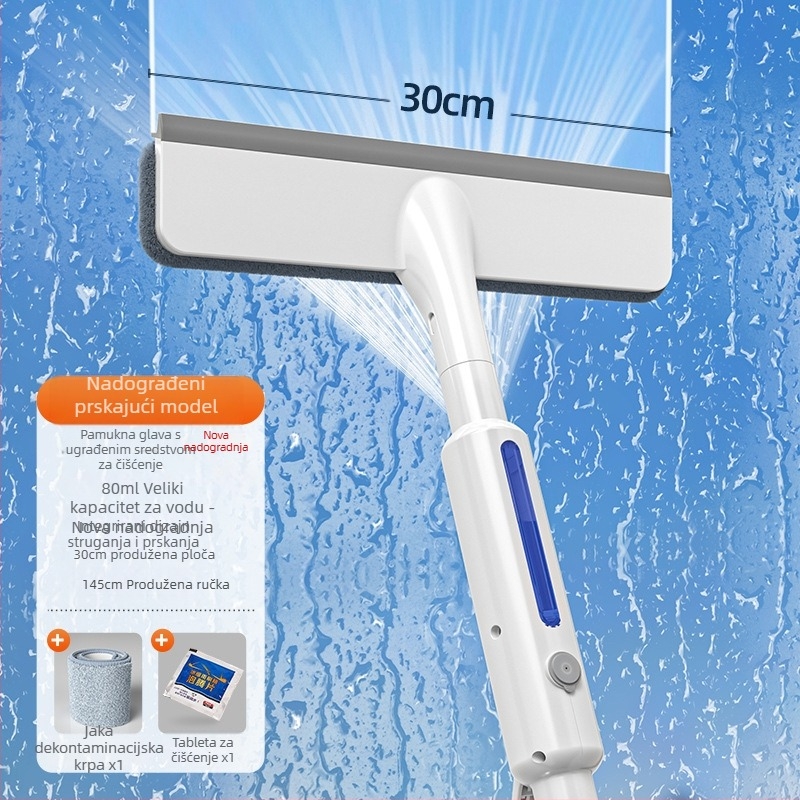 2023 novi alati za čišćenje stakla s raspršivačem vode, posebni alati za čišćenje prozora, dvostrani stakleni artefakt