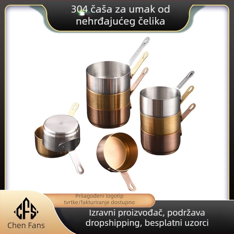 Šalica za umak od nehrđajućeg čelika 304 s tanjurom za umakanje, zapadnjački restoran, šalica za umak od odreska, kreativna šalica za umak od rajčice, kanta za jelo