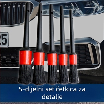 Četka za detalje automobila, izlaz zraka, glavčina kotača, četka za unutarnji razmak motora, petodijelna četka za pranje automobila s blister pakiranjem
