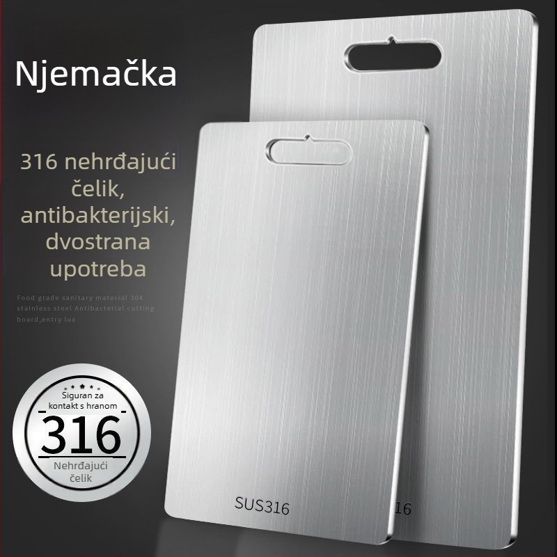 Daska za rezanje, antibakterijska, otporna na plijesan, kućna daska za rezanje voća od nehrđajućeg čelika, kuhinjska daska za rezanje, ljepljiva daska za rezanje povrća, kotrljajuća ploča od nehrđajućeg čelika