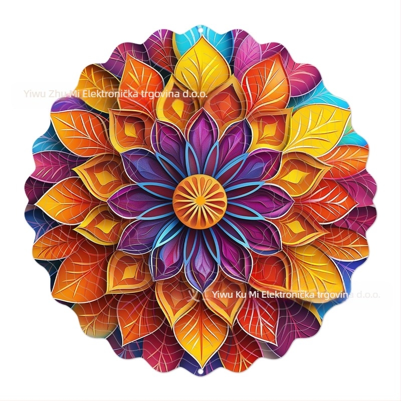 Prekogranična tvornica izravno 3D rotirajući vjetar u boji rotirajućeg vjetrenog zvona za metalni viseći ukras u dvorištu i vrtu