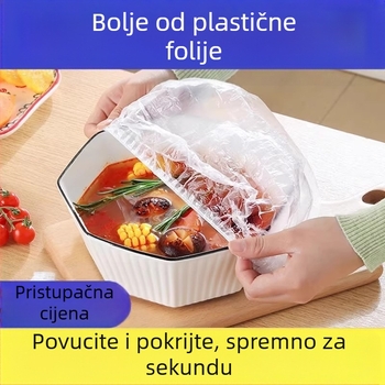Plastična folija za jednokratnu upotrebu, poklopac za ostatke kućnog hladnjaka otporan na muhe, univerzalni poklopac od plastične folije za zdjelu, poklopac za zdjelu