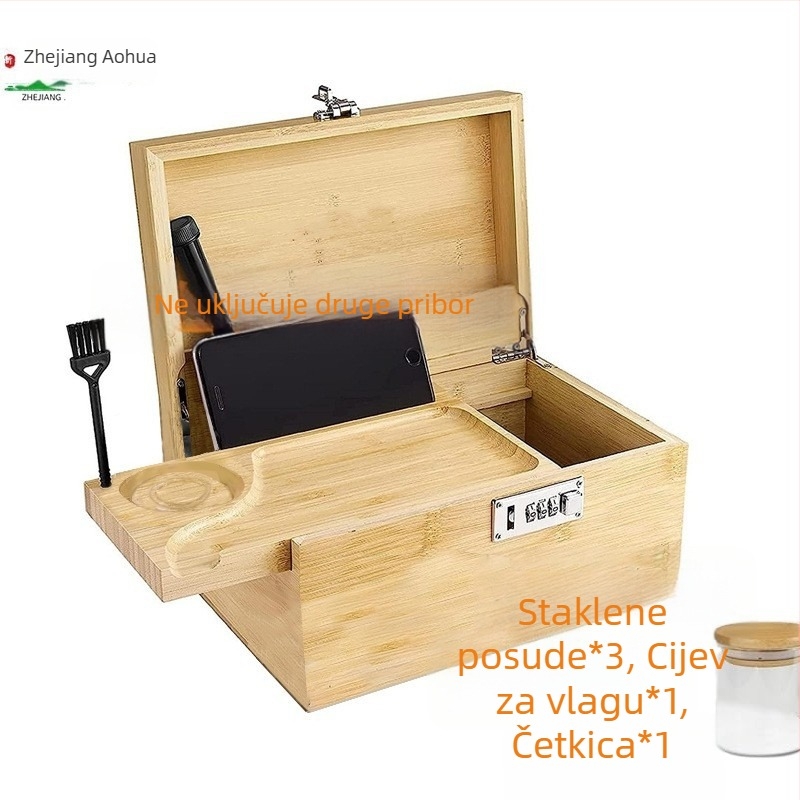 Kutija za pohranu od bambusa, stolna ladica, artefakti za čišćenje doma, kutija za pohranu kuhinjskog pribora
