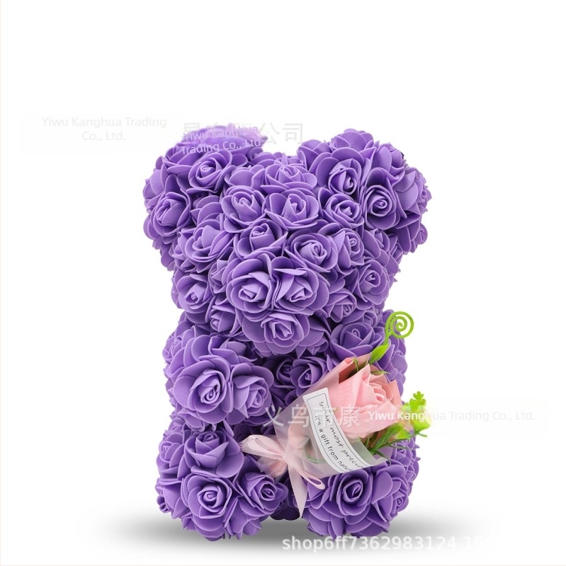 Simulirani cvijet Pjenasti cvijet Zagrljaj Medvjed Ruža Medvjed PE Ruža Medvjed Ženska odjeća 520 Valentinovo Rođendanski poklon