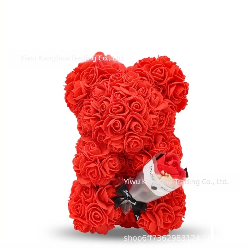 Simulirani cvijet Pjenasti cvijet Zagrljaj Medvjed Ruža Medvjed PE Ruža Medvjed Ženska odjeća 520 Valentinovo Rođendanski poklon
