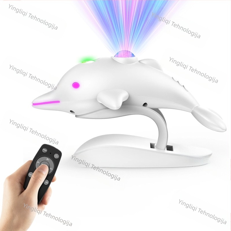 Amazonova nova prekogranična projekcijska lampa s dupinima i zvjezdanim nebom, šarena projekcijska lampa, dječja noćna lampa za spavaću sobu, LED projekcijska lampa