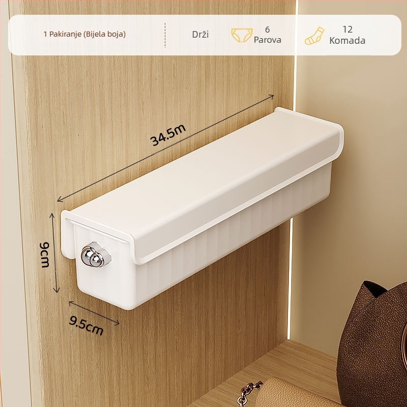 Zidna kutija za pohranu donjeg rublja, ormar za čarape, bočna pohrana donjeg rublja, završna obrada, pregrada za pohranu artefakata