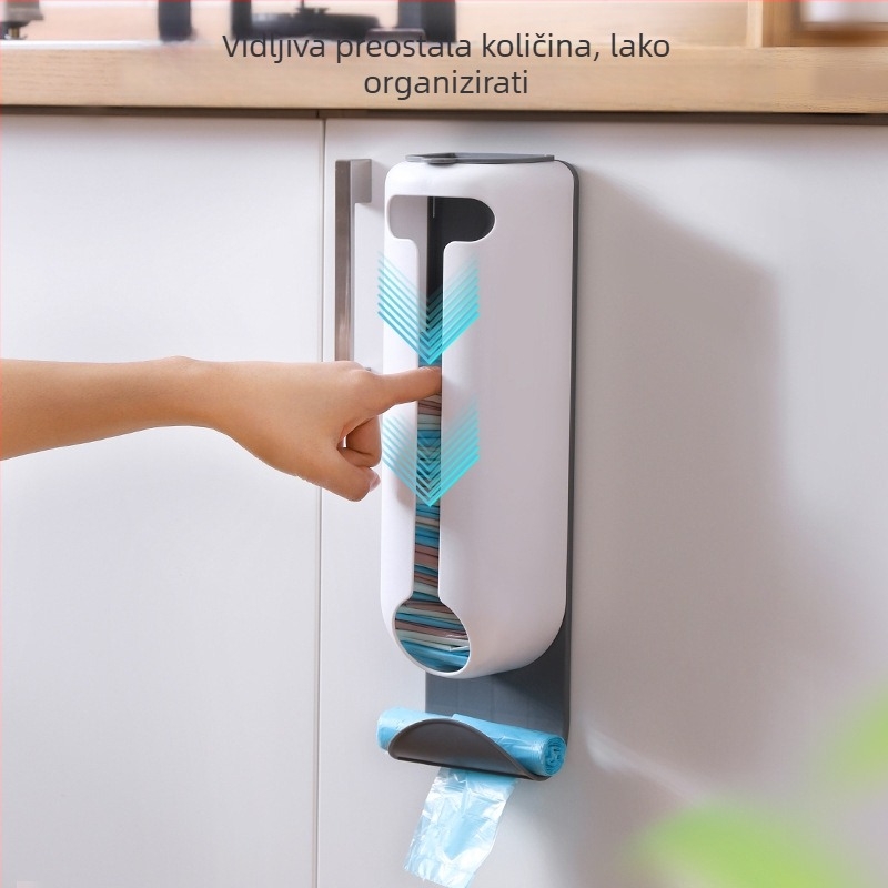 Douyin kuhinjski stalak za plastične vrećice bez bušenja, zidni stalak za odlaganje donjeg rublja, uklonjivi