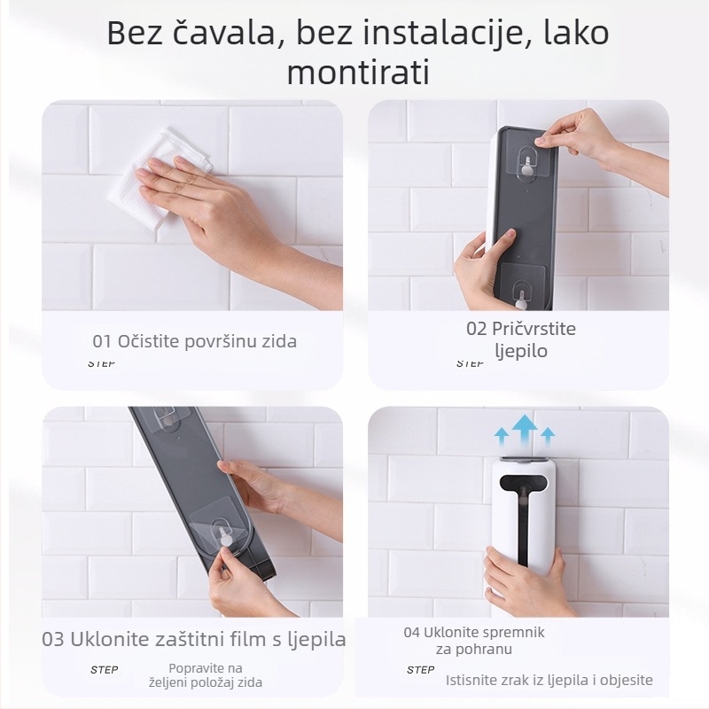 Douyin kuhinjski stalak za plastične vrećice bez bušenja, zidni stalak za odlaganje donjeg rublja, uklonjivi