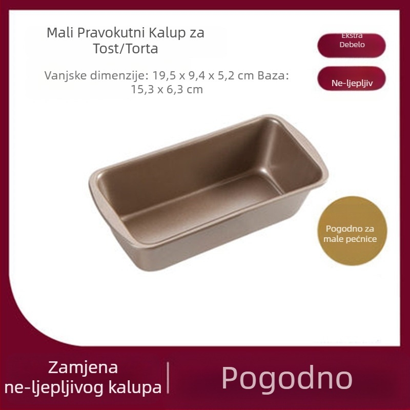 Kalup za tost od valovitog kartona Cross-Border Golden 450 g, neljepljivi, s poklopcem, alati za pečenje u pećnici