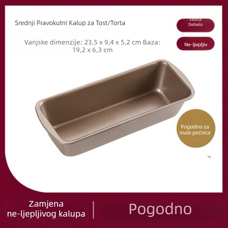 Kalup za tost od valovitog kartona Cross-Border Golden 450 g, neljepljivi, s poklopcem, alati za pečenje u pećnici