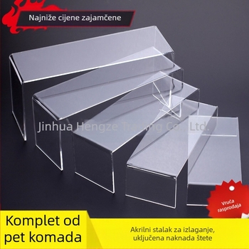Akrilni prozirni stalak za izlaganje cipela, stalak za izlaganje kozmetike, stalak za nakit s pet slojeva, držač cipela, ljestve za izlaganje, rekviziti