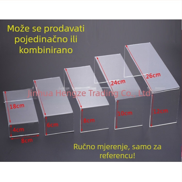 Akrilni prozirni stalak za izlaganje cipela, stalak za izlaganje kozmetike, stalak za nakit s pet slojeva, držač cipela, ljestve za izlaganje, rekviziti