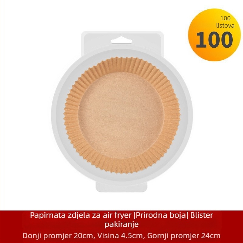 Amazon Explosions Papir za fritezu na vrući zrak Pravokutni papir za fritezu na vrući zrak Papir za pečenje od silikonskog ulja Pladanj za papir sa silikonskim uljem za jednokratnu upotrebu