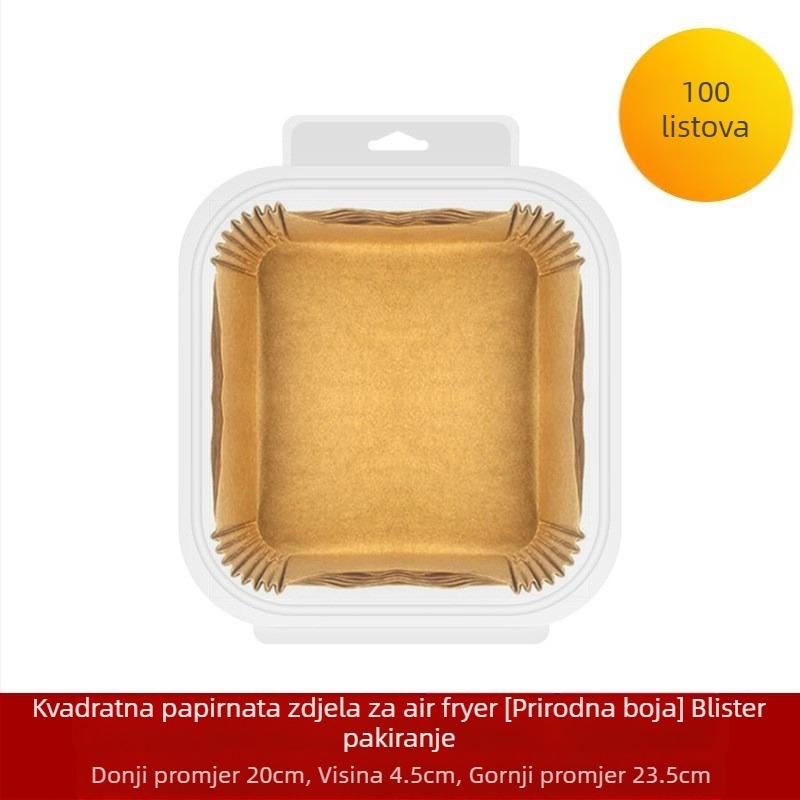 Amazon Explosions Papir za fritezu na vrući zrak Pravokutni papir za fritezu na vrući zrak Papir za pečenje od silikonskog ulja Pladanj za papir sa silikonskim uljem za jednokratnu upotrebu