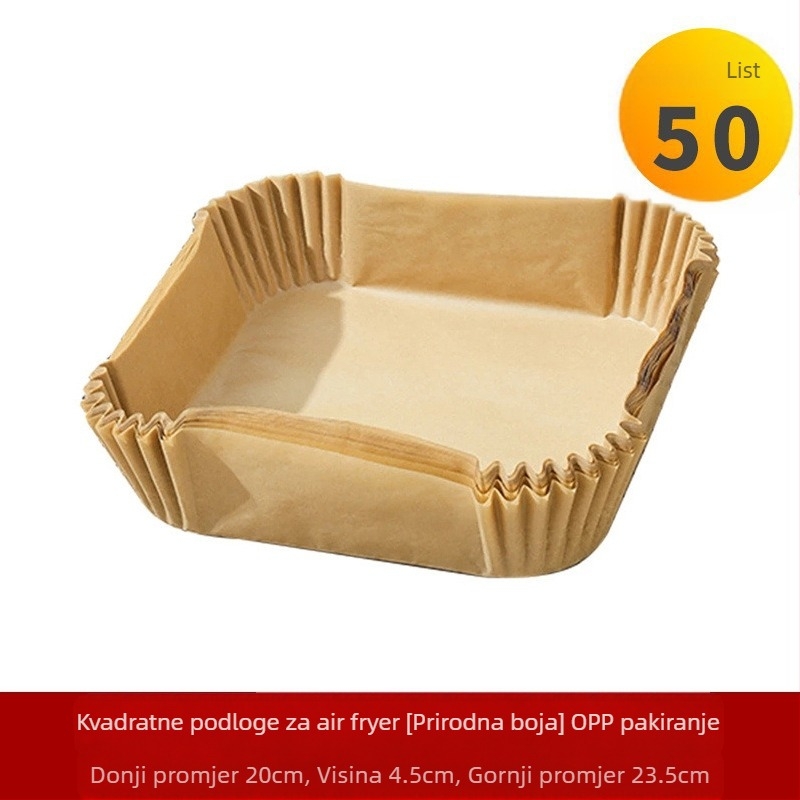 Amazon Explosions Papir za fritezu na vrući zrak Pravokutni papir za fritezu na vrući zrak Papir za pečenje od silikonskog ulja Pladanj za papir sa silikonskim uljem za jednokratnu upotrebu