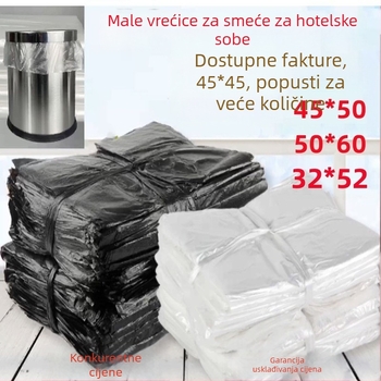 Male vreće za smeće, 1000 komada, zadebljane, bijele, posebno za hotelske sobe, prozirne zadebljane plastične vreće za smeće, veleprodaja