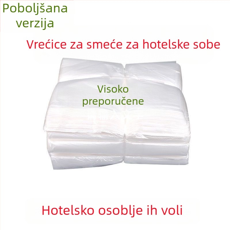 Male vreće za smeće, 1000 komada, zadebljane, bijele, posebno za hotelske sobe, prozirne zadebljane plastične vreće za smeće, veleprodaja