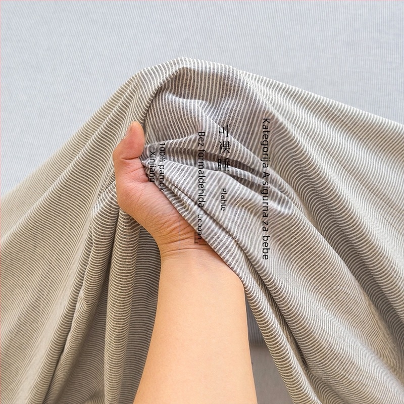 Dobra 100% čista pamučna posteljina, netiskani karirani set od tri dijela za spavaonicu, pamučna jastučnica klase A, oprani pamuk za majku i dojenče